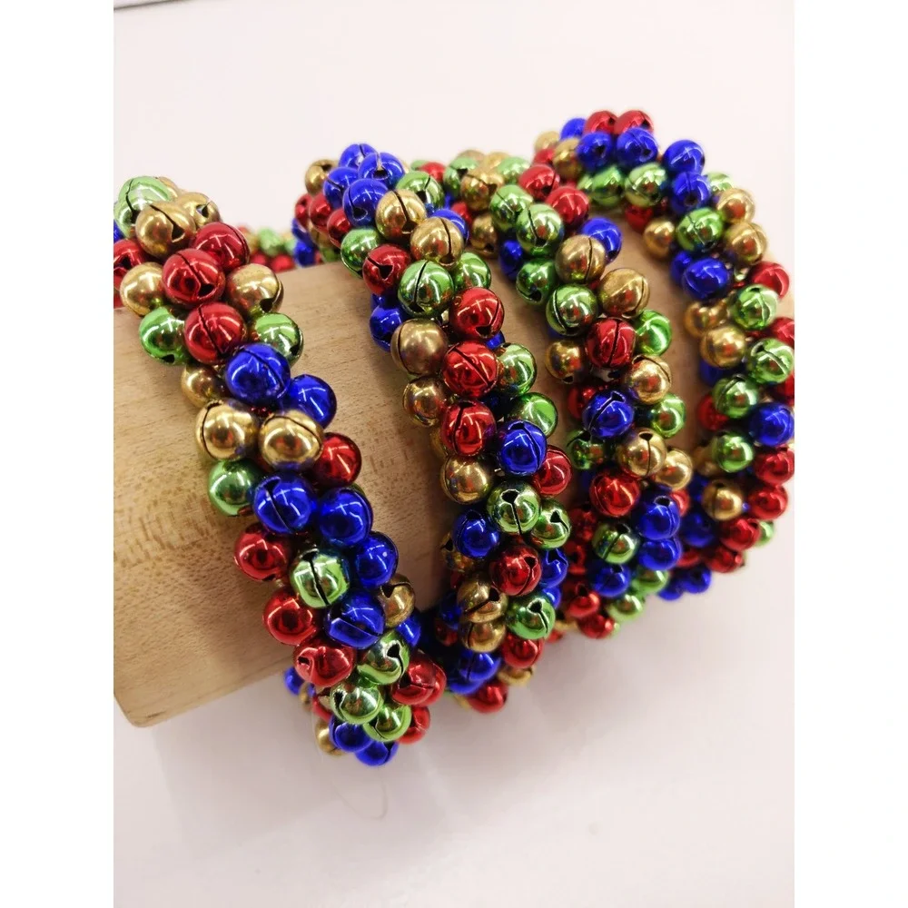 7 Foot Miniature Jingle Bell Garland Red Blue Green Gold Holiday Decor Christmas